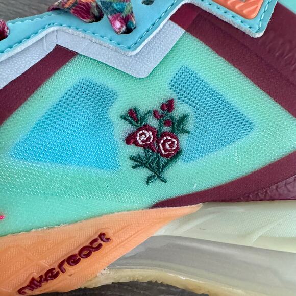 Nike x Mimi Plange LeBron 18 Low "Daughters" Sneakers Roses Teal Mens Sz 8.5 - Picture 11 of 16